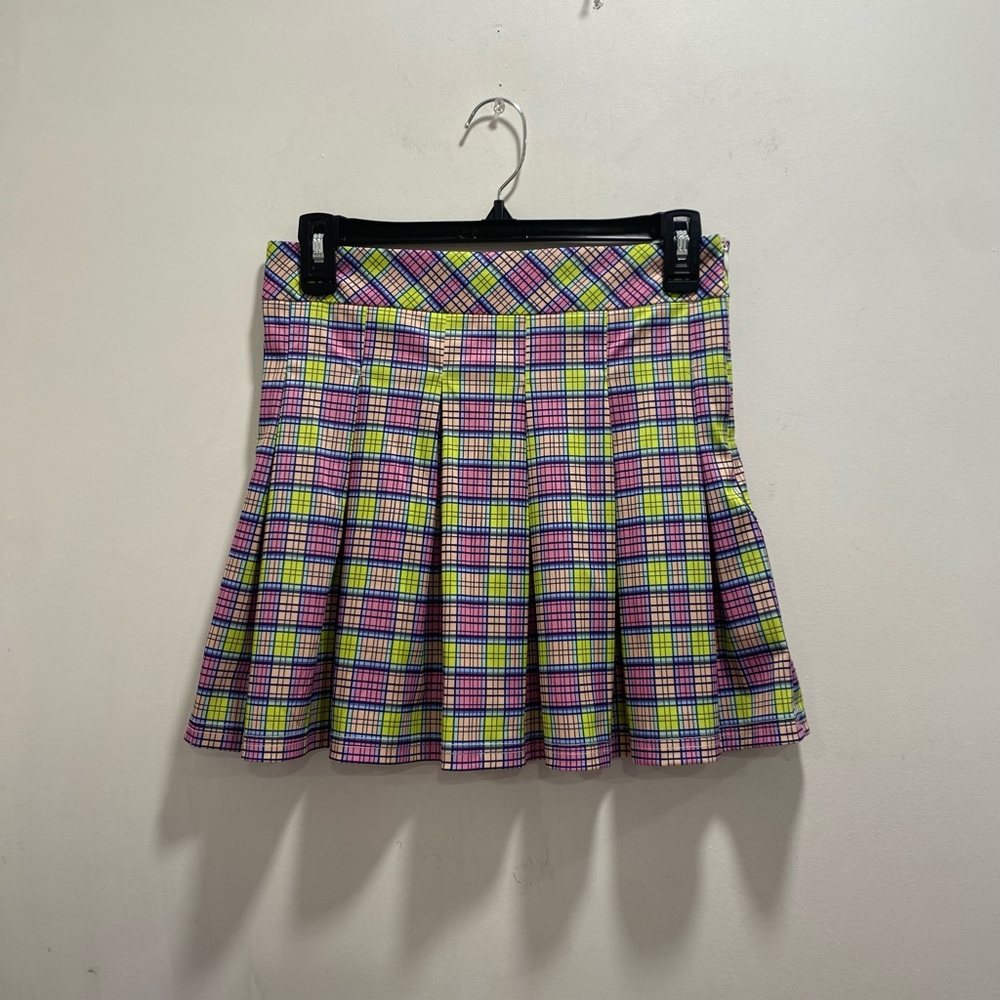 Plaid pleated skirt